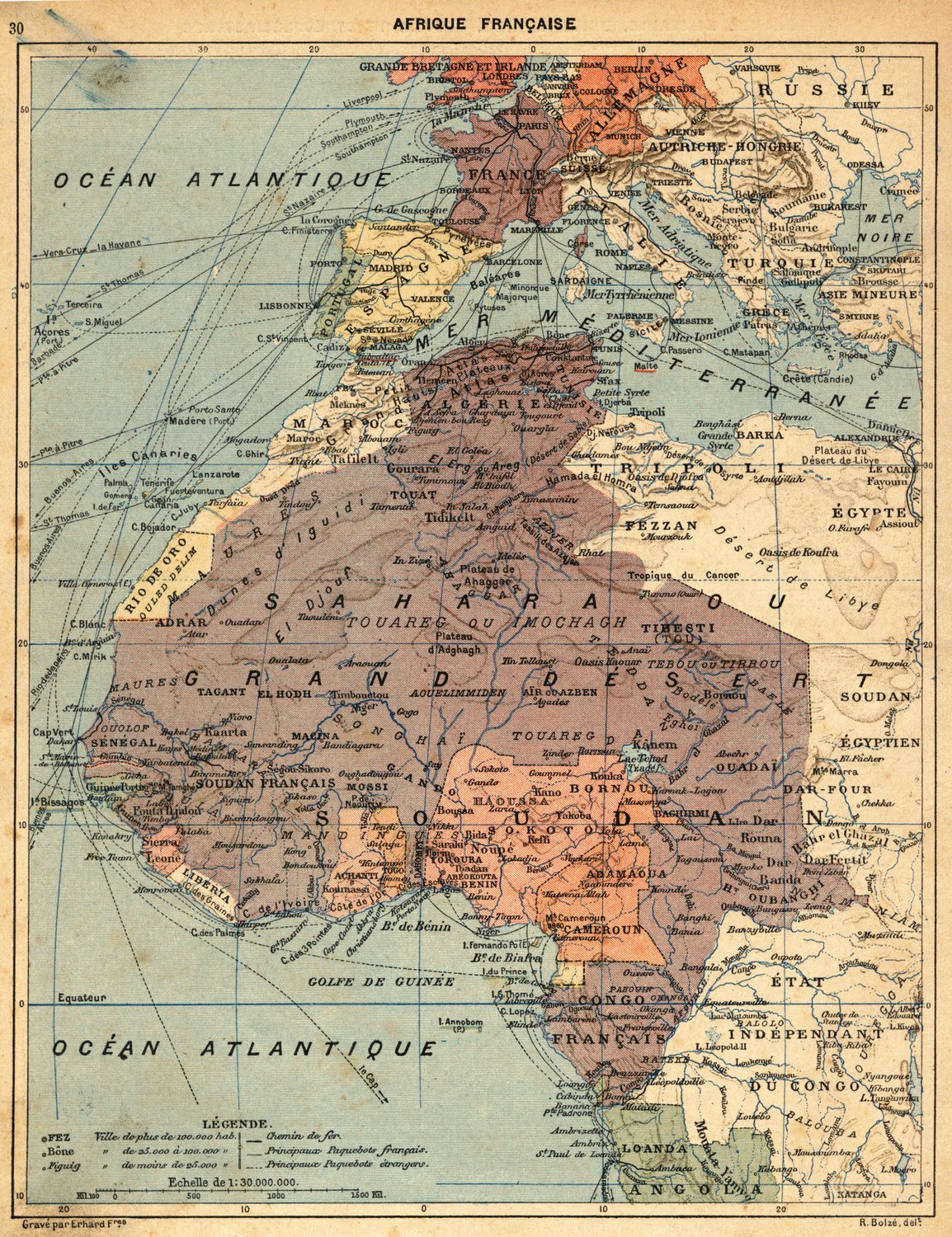 Carte d'Afrique française en 1902