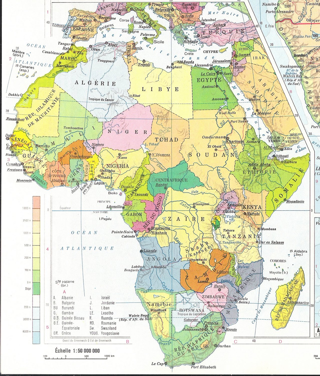 Carte d'Afrique moderne